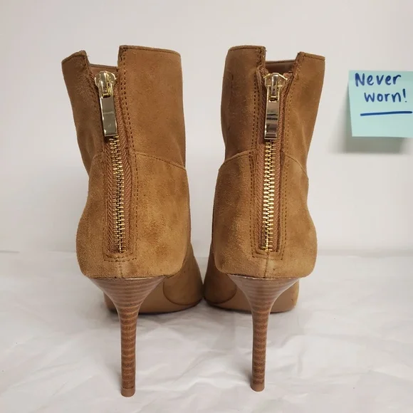 NIB Audrey Brook tan suede Kimberly low heel bootie fall autumn caramel 9.5 nude - Picture 4 of 8